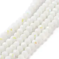 Electroplate Opaque Solid Color Glass Beads Strands