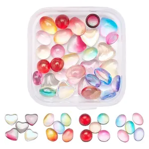 40Pcs 4 Style Transparent Glass Cabochons