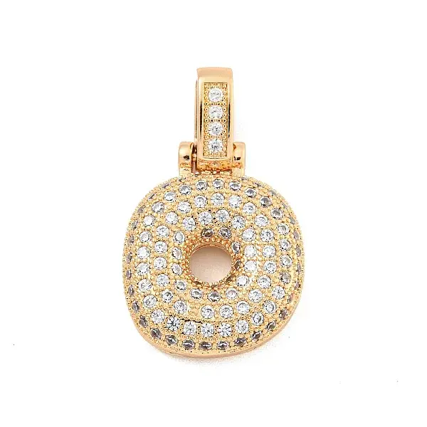 Brass Micro Pave Clear Cubic Zirconia Pendants