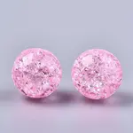 Transparent Crackle Acrylic Round Beads Strands