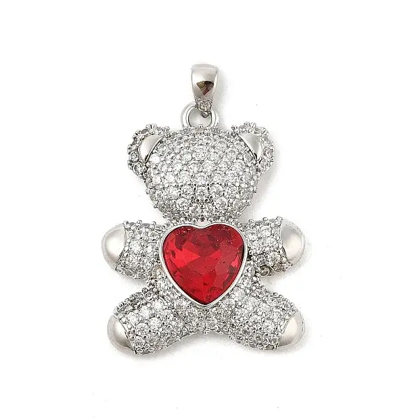 Brass Micro Pave Cubic Zirconia Pendants