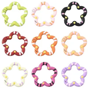 14Pcs Spray Painted Alloy Spring Gate Rings
