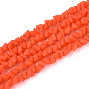Frosted Opaque Glass Beads Strands