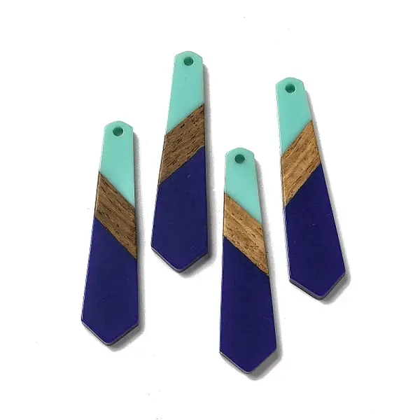 Opaque Resin & Walnut Wood Pendants