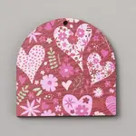 Single Face Printed Heart Wood Pendants