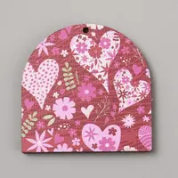 Single Face Printed Heart Wood Pendants