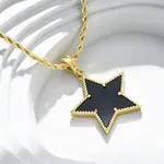 Brass Enamel Star Pendant Necklaces for Women