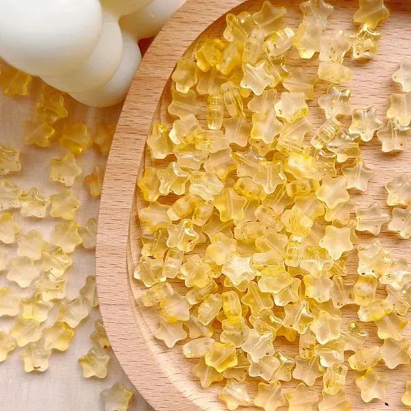 30Pcs Frosted Glass Beads