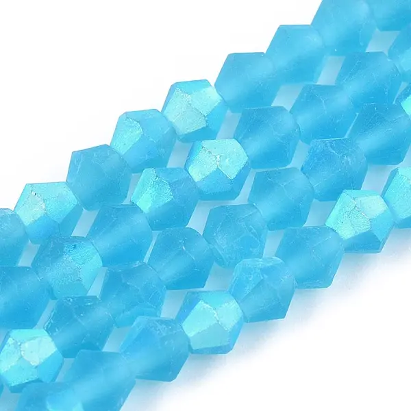 Imitate Austrian Crystal Bicone Frosted Glass Beads Strands