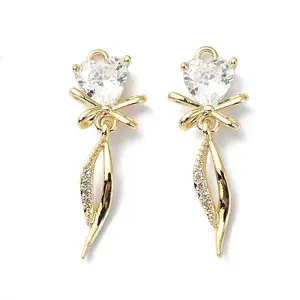 Brass Micro Pave Cubic Zirconia Pendants