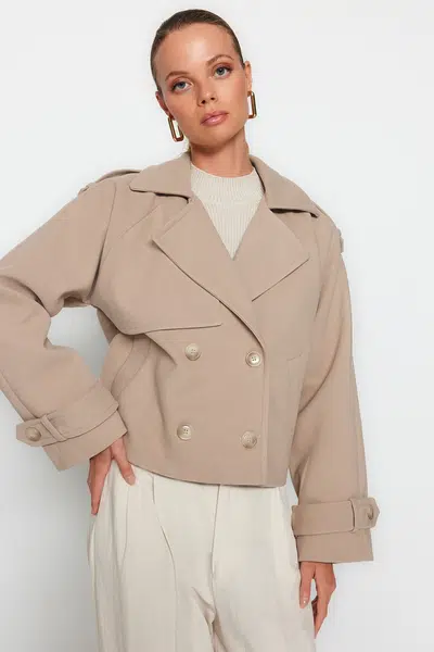 Trendyol nork oversize široký strih razený kabát