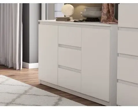 Komoda so 3 zásuvkami Carlos, biela, 120 cm%