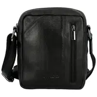 Pánska kožená crossbody taška čierna - Bellugio Pedro