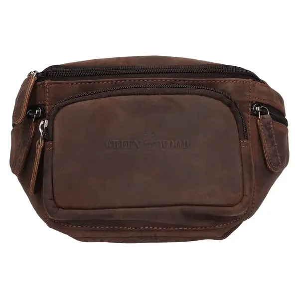 Pánská kožená ledvinka Greenwood Terras - tmavě hnědá