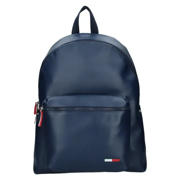 Pánský batoh Tommy Hilfiger Jeans Signe, syntetická kůže, na notebook 15" − modrá