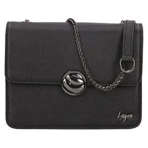 Dámska kožená crossbody kabelka Lagen Pastela - čierna