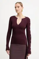 Svetr Patrizia Pepe dámský, vínová barva, 8K0328 K280