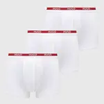Boxerky HUGO TRIPLET PLANET 3-pack pánské, bílá barva, 50492375