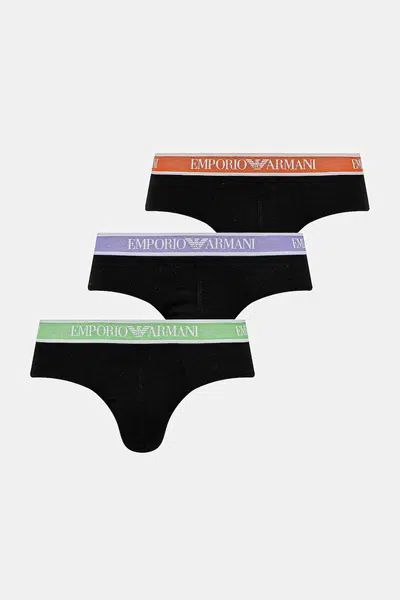 Spodní prádlo Emporio Armani Underwear 3-pack pánské, černá barva, EM000258 AF10779