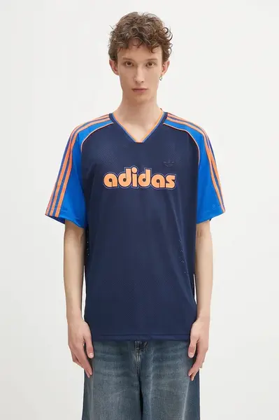 Tričko adidas Originals Jersey pánské, modrá barva, s potiskem, JD0812