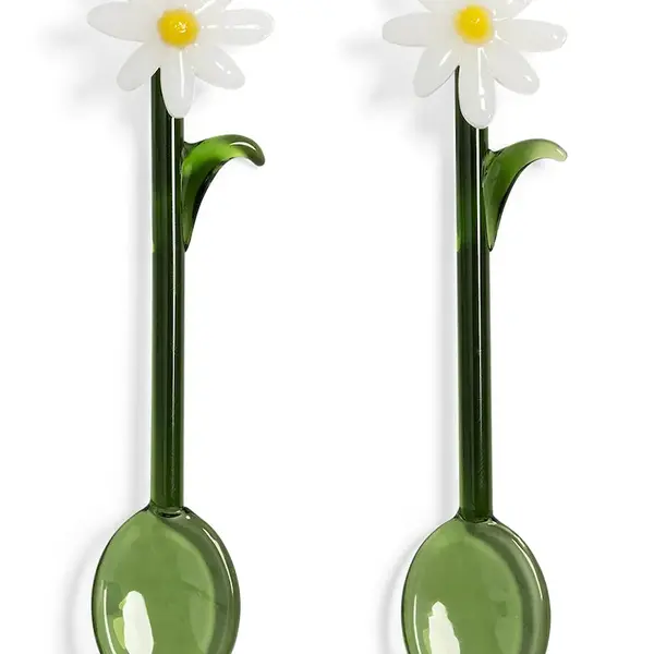 Čajová lžička &k amsterdam flora white 2-pack zelená barva