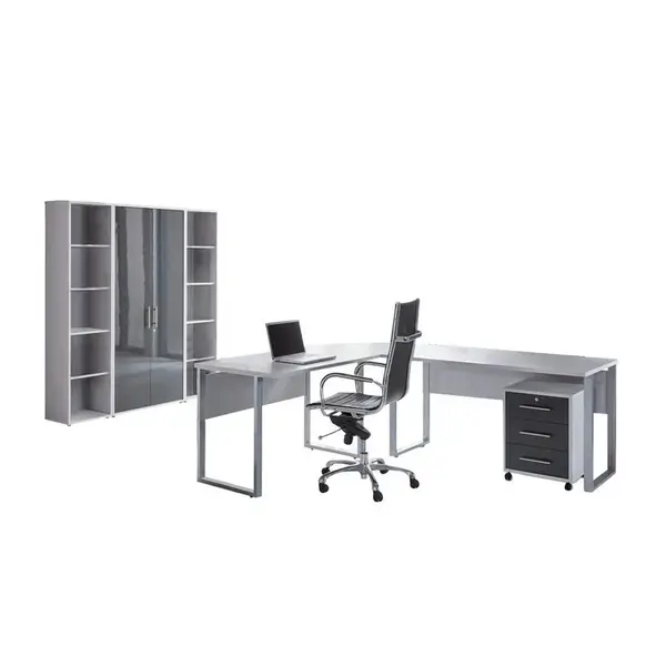 MID.YOU KANCELÁŘ, šedá, vysoce lesklá antracitová