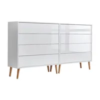 MID.YOU ŠIROKÁ KOMODA, bílá, vysoce lesklá bílá, 158/86/33 cm
