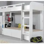 Dvoupatrová postel se zásuvkami Tablo 90x200 cm, bílá