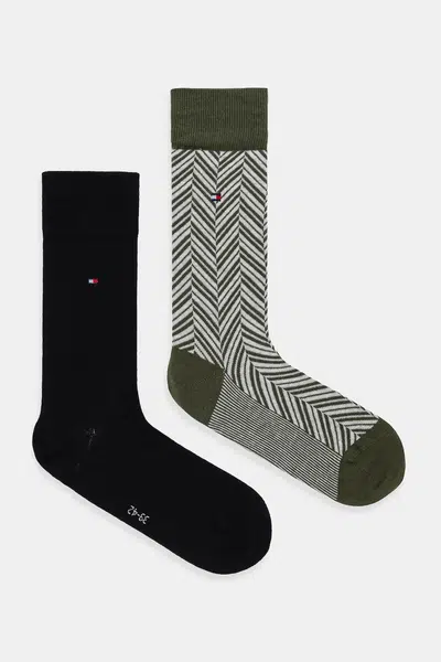 Ponožky Tommy Hilfiger 2-pack zelená barva, 701236309