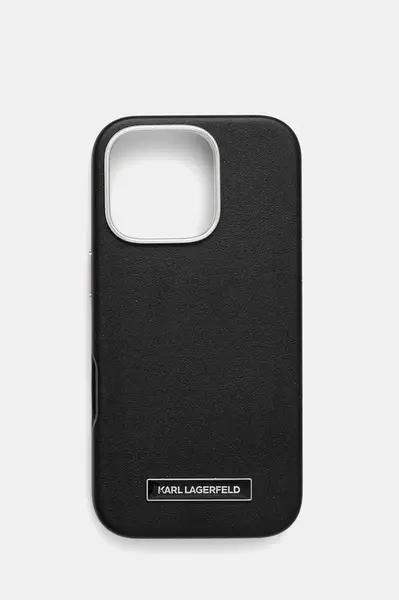 Obal na telefon Karl Lagerfeld iPhone 16 Pro 6.3" černá barva, KLHMP16LPGMSRPK