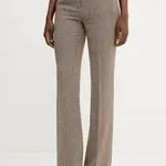 Kalhoty Ermanno Scervino dámské, hnědá barva, zvony, high waist, 57TP002ED0