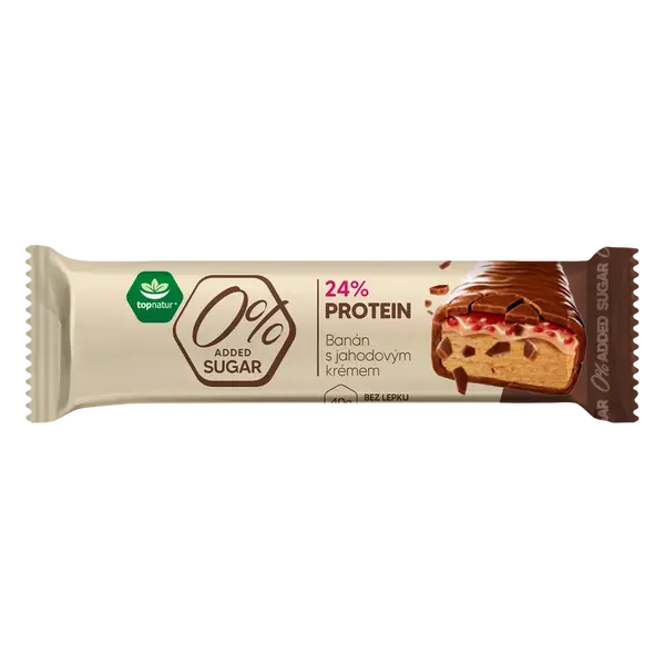 TOPNATUR Tyčinka proteinová banán s jahodovým krémem 40 g