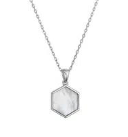 Evolution Group - Pavona Stříbrný dámský náhrdelník Hexagon s perletí 12149.1