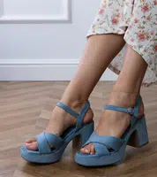 Gemre Blue eco-suede block-heeled sandals Dures