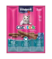 Vitakraft Cat Stick platýz a Omega 3 3x6 g