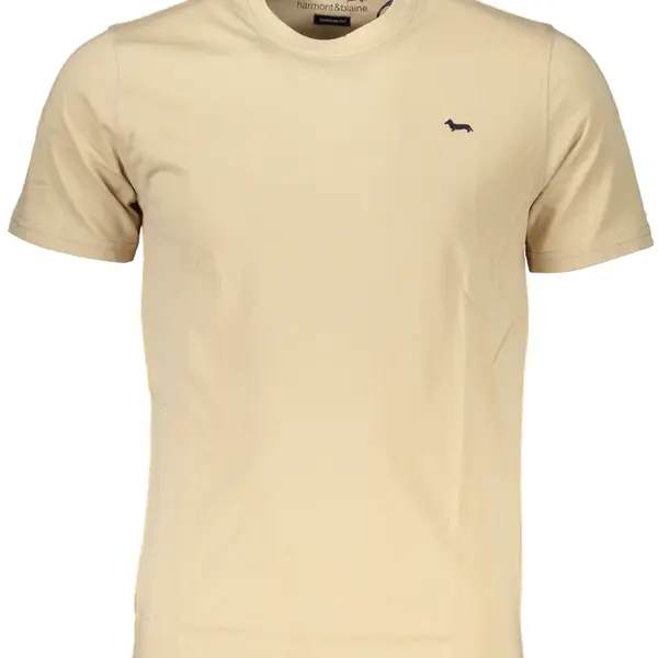 HARMONT &amp; BLAINE BEIGE MEN'S SHORT SLEEVE T-SHIRT