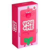 YOU ME Juicy kondomy se šťavnatým jahodovým aroma 12 ks