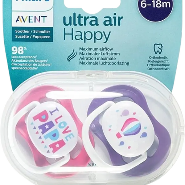 PHILIPS AVENT Šidítko Ultra air Text 6-18m 2 ks