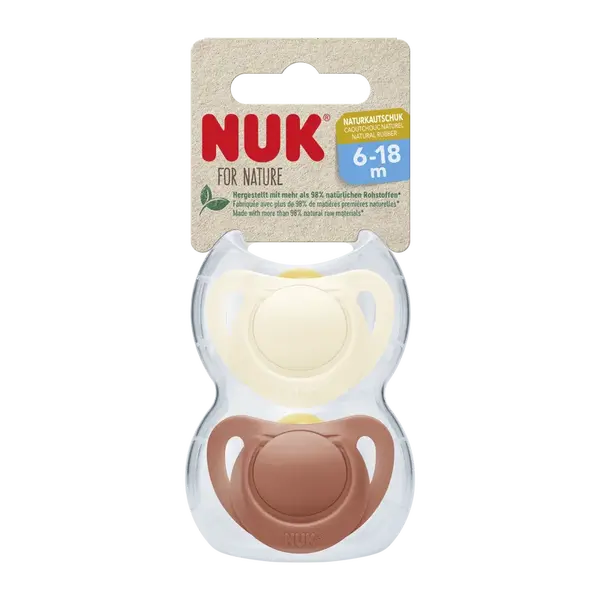NUK for NATURE dudlík latex 6-18m. BOX 2 ks