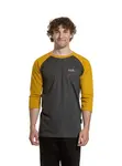 Meatfly pánské tričko s dlouhým rukávem Kennedy Raglan Charcoal Heather / Mustard | Šedá | Velikost S | 100% bavlna