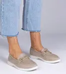 Gemre Cream eco-suede loafers with rhinestones Minilla