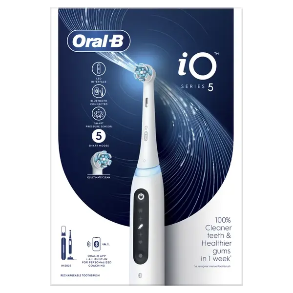 Oral-B iO 5 Bílý Elektrický Zubní Kartáček