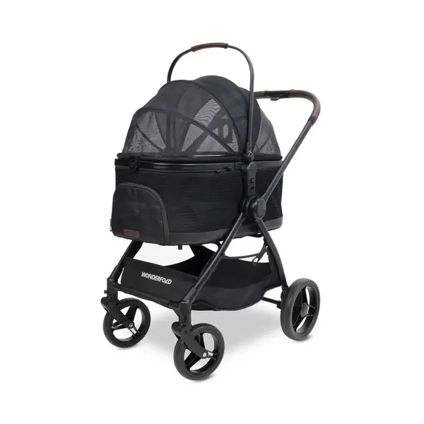 Wonderfold Pet Kočík P3 pre psy 2v1 do 22,7kg (kočík, mobilná prepravka) jet grey