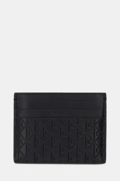 Kožené pouzdro na karty Calvin Klein černá barva, LV04D1128G