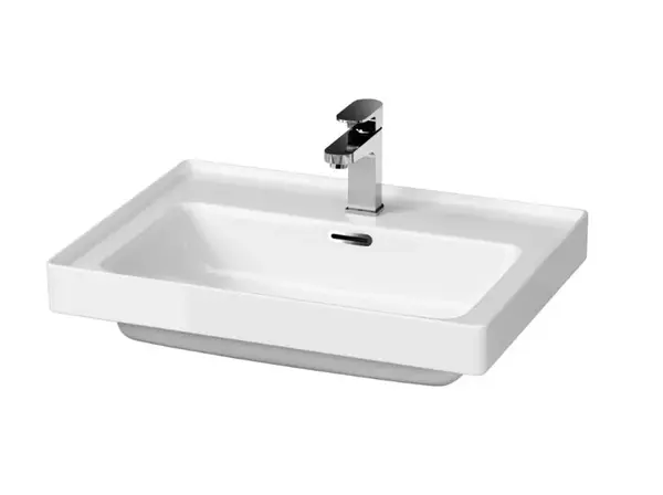 Cersanit Crea - Umývadlo, 60x45 cm, s prepadom, otvor na batériu, biela K114-006