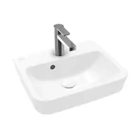Villeroy & Boch O.novo - Umývadielko na dosku, 45x37 cm, s prepadom, otvor na batériu, AntiBac, CeramicPlus, alpská biela 43444GT2