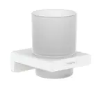 Hansgrohe AddStoris - Pohár na kefky a pastu s držiakom, matné sklo/biela mat 41749700