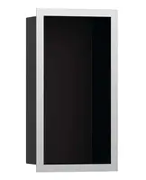 Hansgrohe XtraStoris Individual - Výklenok do steny s designovým rámom, 30x15x10 cm, matná čierna/kefovaná nerezová 56095800