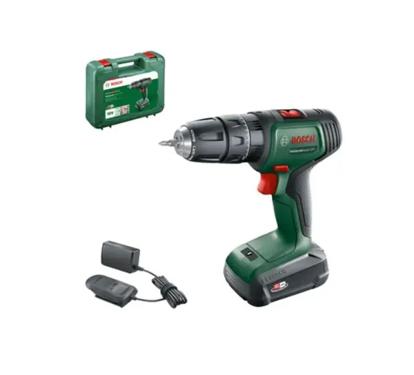 Bosch Nářadí - 18V AKU vrtačka s příklepem, 1x aku 1,5 Ah Li-Ion, nabíječka 06039D4101