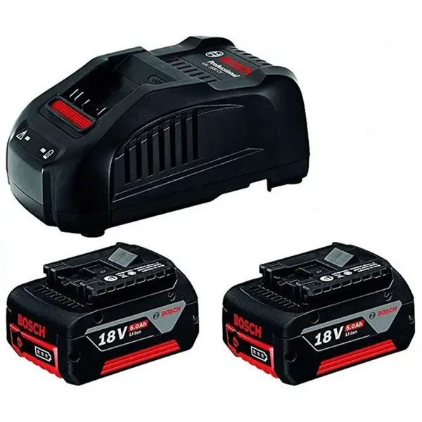 Bosch Příslušenství - Sada 8A nabíječky a 2x aku 18 V Li-Ion 5,0 Ah 1600A00B8J